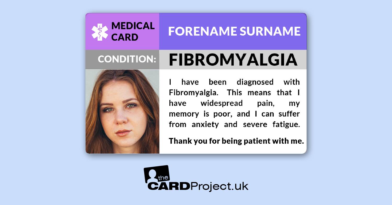Fibromyalgia Photo Medical ID Alert Card 